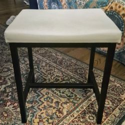 BELLEZE Black & White Leather Seated Barstool 