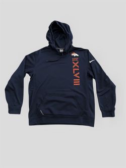 Broncos Nike 2016 Super Bowl blue hoodie sweatshirt Size Large Peyton Manning