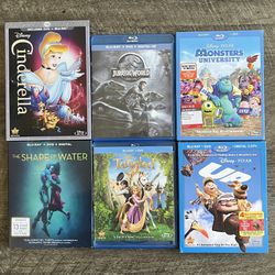 Disney Blu-Ray+DVD  Movies (Lot of 6 Movies)