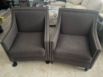 2 studded arm chairs - Like new