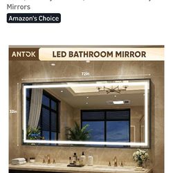 Fog Free Lighted Bathroom Mirror 32"X 72"