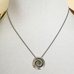 Brighton Vertigo Swirl Silver Pendant  Necklace Chain Included