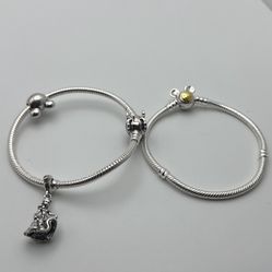 2 Pack 18cm Pandora Bracelets Disney Charms
