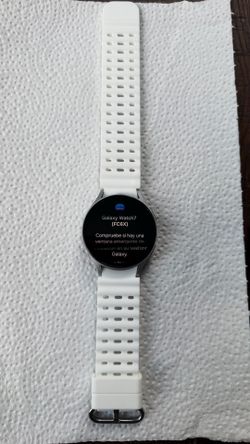 Samsung Galaxy Watch7 Silver Smartwatch GPS Bluetooth White Band - NEW No Box