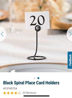 Black Spiral Place Card Holders