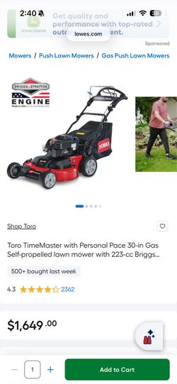 Toro TimeMaster with Personal Pace 30-in Gas Self-propelled lawn mower