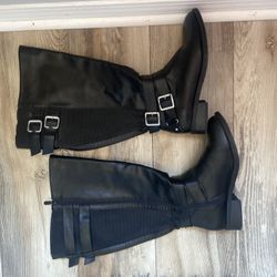 Black Wide Calf Boots 