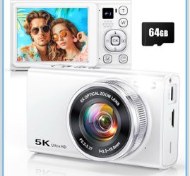 5K Digital Camera for Photography with 6X Optical Zoom, 2026 Latest 96MP Autofocus Vlogging Camera for YouTube with Dual Lens, Anti-Shake, Flash, Comp