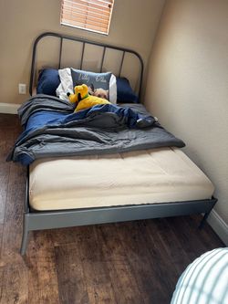 Full size bed frame with mattress