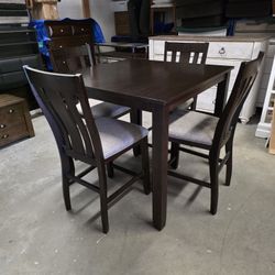 Espresso Counter Height Kitchen Table Set