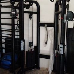 Commercial Grade Dual Adjustable Pulley Machine Black