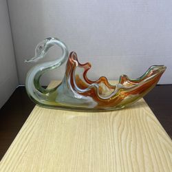 Vintage Handblown Swan Art Glass 