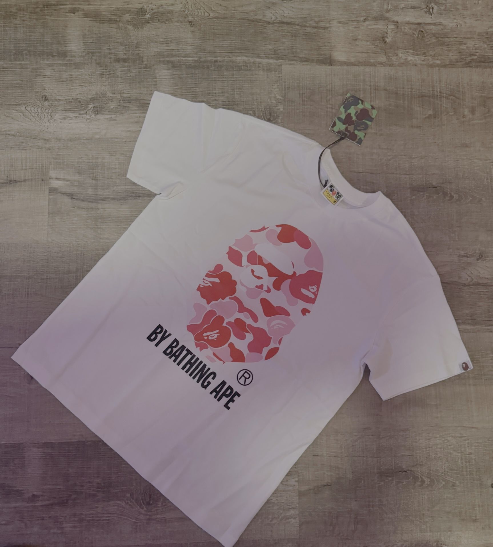 White And Pink Bape Shirt