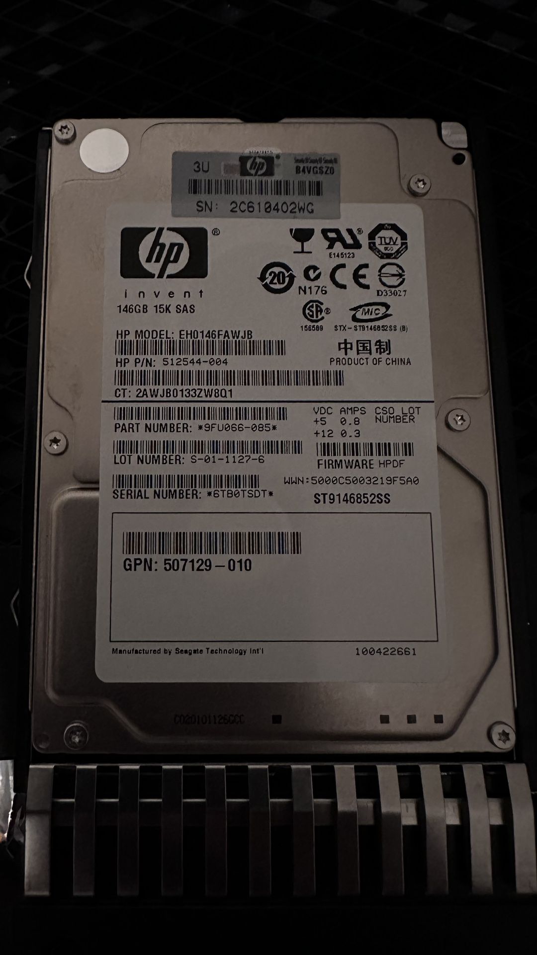 Hp 148gb Sas Hdd X16