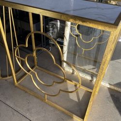 Elegant Gold & Marble Console Table – Like New!