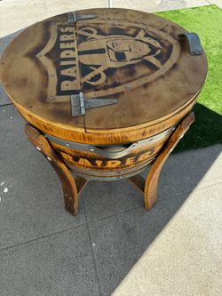 Oakland/Las Vegas Raiders wood cooler