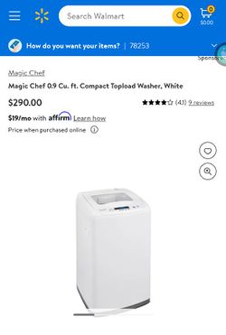 Magic Chef 0.9 cu. ft. Compact Portable Topload Washer, White - Walmart.com