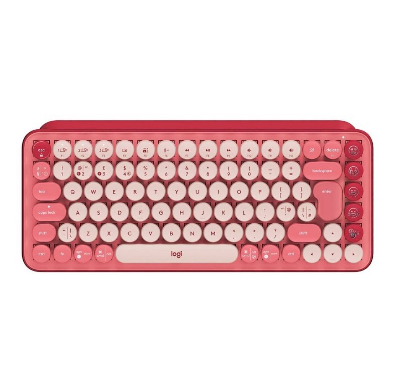 🔥NEW🔥 Logitech POP Keys Wireless Mechanical Keyboard With Emoji Keys Heartbreaker Rose