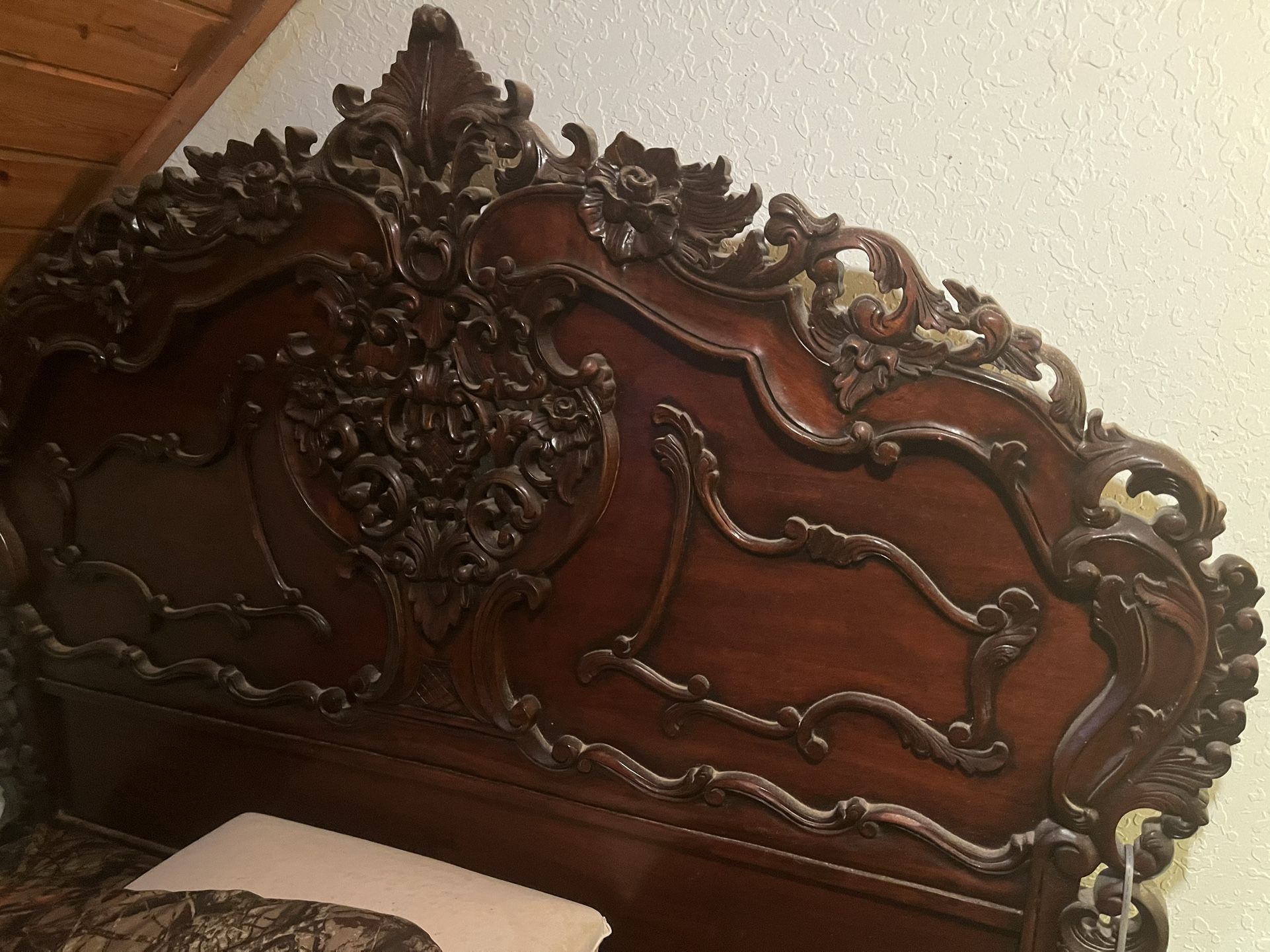 French Mahogany Bedroom Set Solid Antique