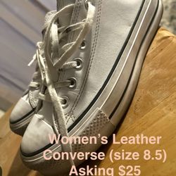 White Women’s Leather Converse