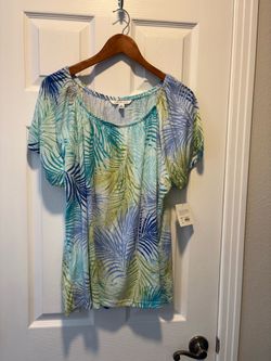 Brand New Croft & Barrow Tropical Palm Print Top women’s size XL clothes - retail $30 - Simi Valley