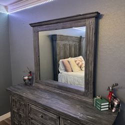 Dresser and mirror