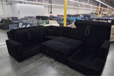New Sectional Sofa with USB Charging & Pull-Out Bed