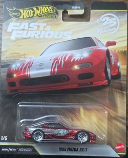 Hot Wheels 1995 Mazda RX-7 Fast & Furious Red Silver 1:64 Unopened 🔥🔥🔥