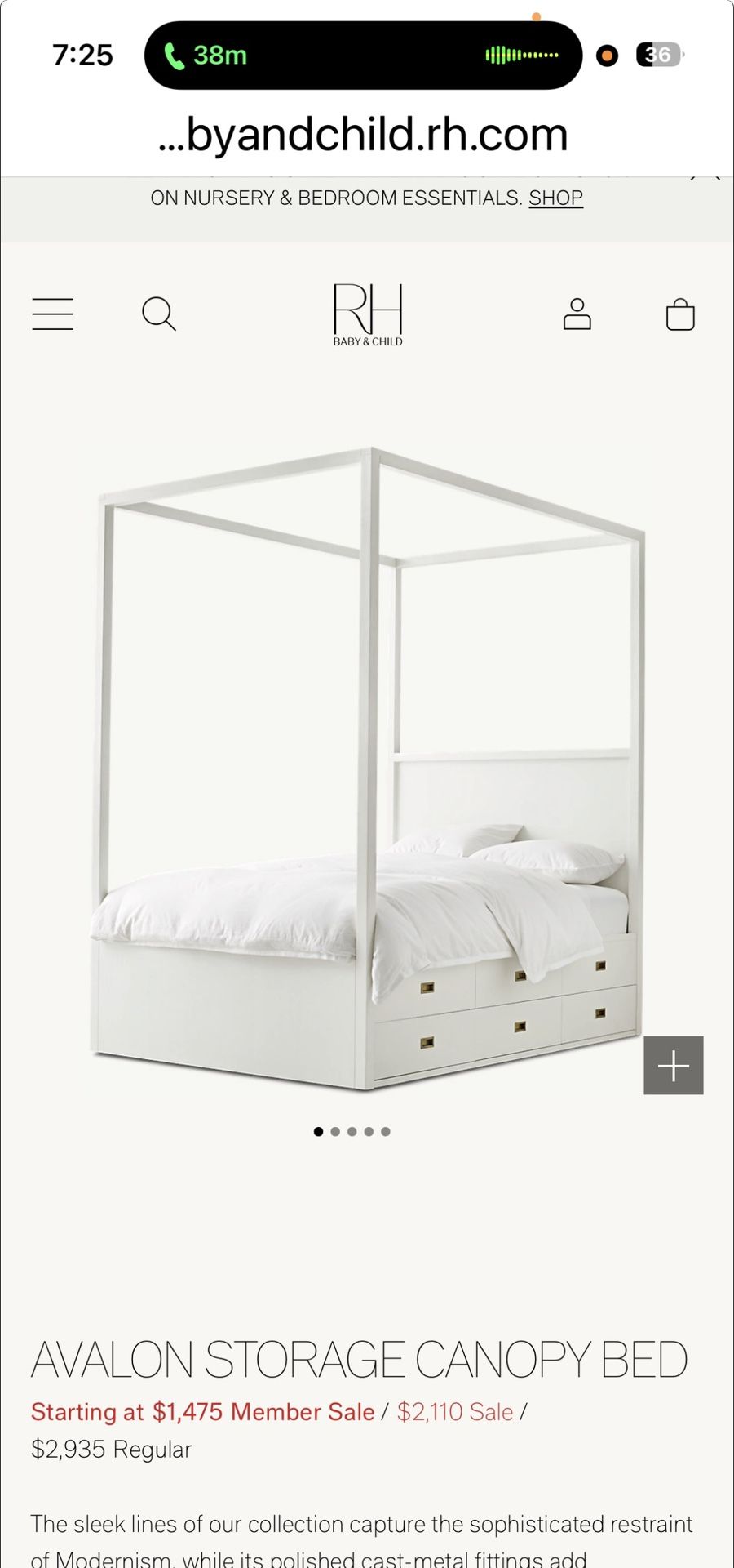 Restoration Hardware Four Post Queen Bed