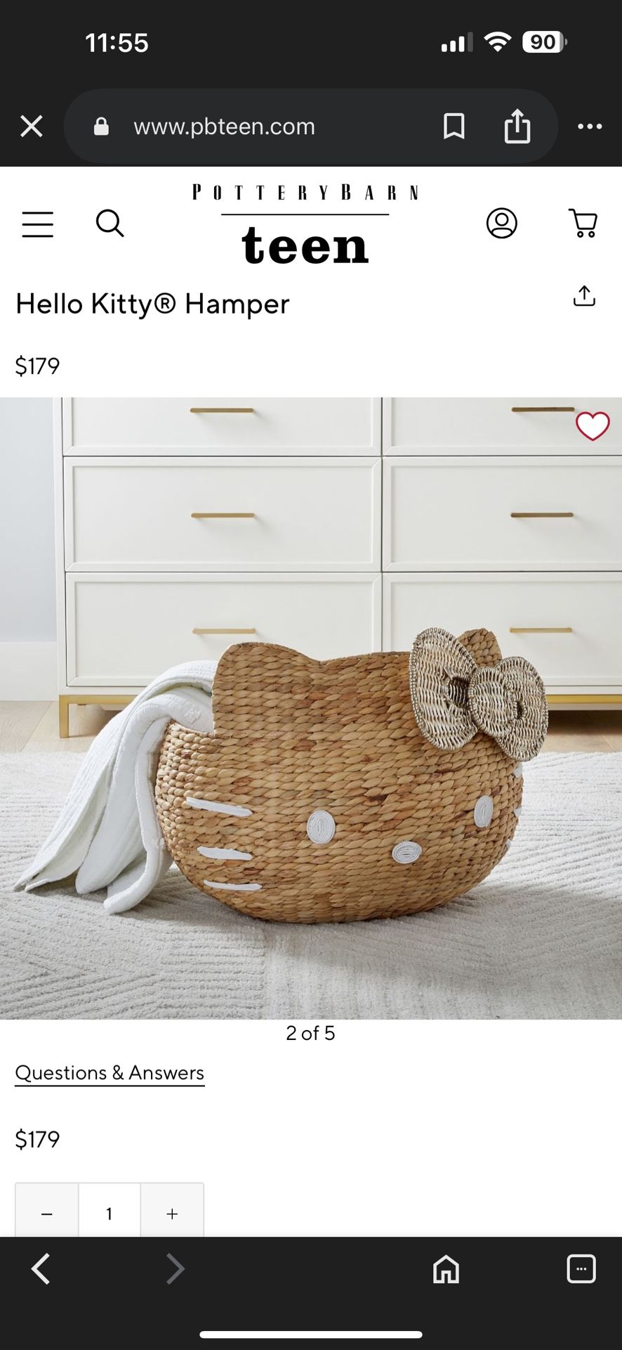 POTTERY BARN Hello Kitty hamper