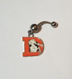 Denver Bronco belly button ring