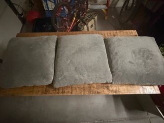 Set of 3 Gray Throw Pillows