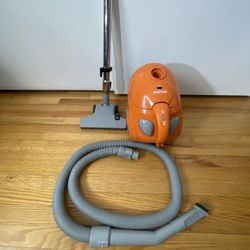 Orange Hoover Canister Vacuum S1361 with 6 Ft hose and Wand Attachment - Tested
