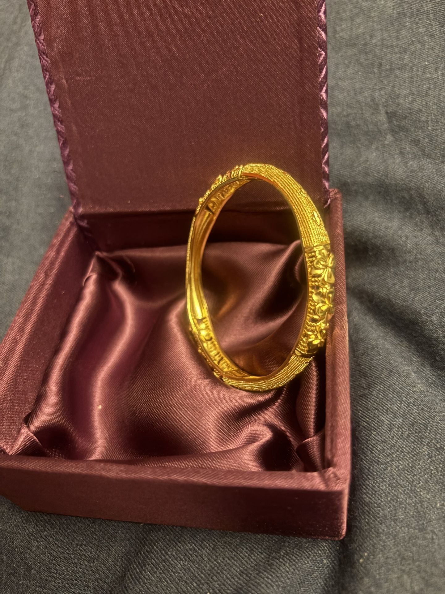 Gold Plated Bangle Bracelet Adjustable