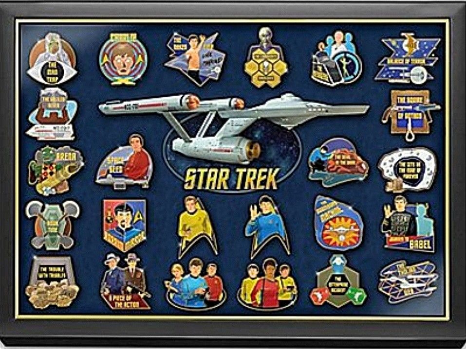 Bradford Exchange Star Trek 24 karat gold plated pin collection