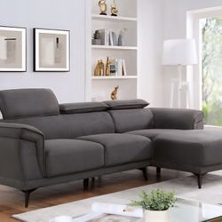 Sectional Sofa Roght Chaise Dark Grey Fabric. New Especial Price