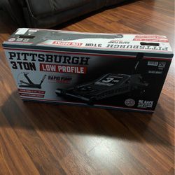 PITTSBURGH 3 Ton Low-Profile Floor Jack with RAPID PUMP, Slate Gray