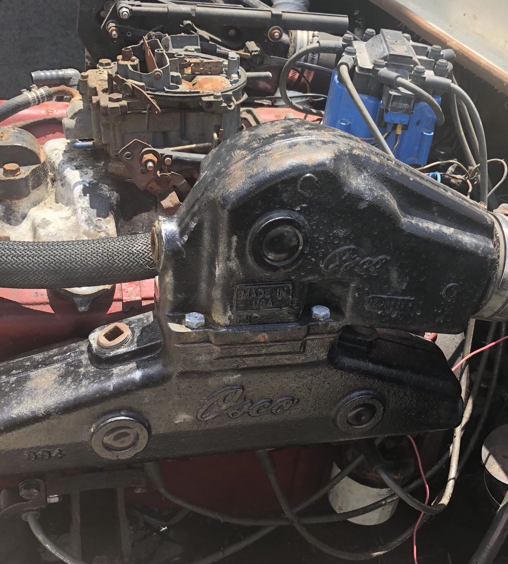 Osco 994 exhaust manifold and risers
