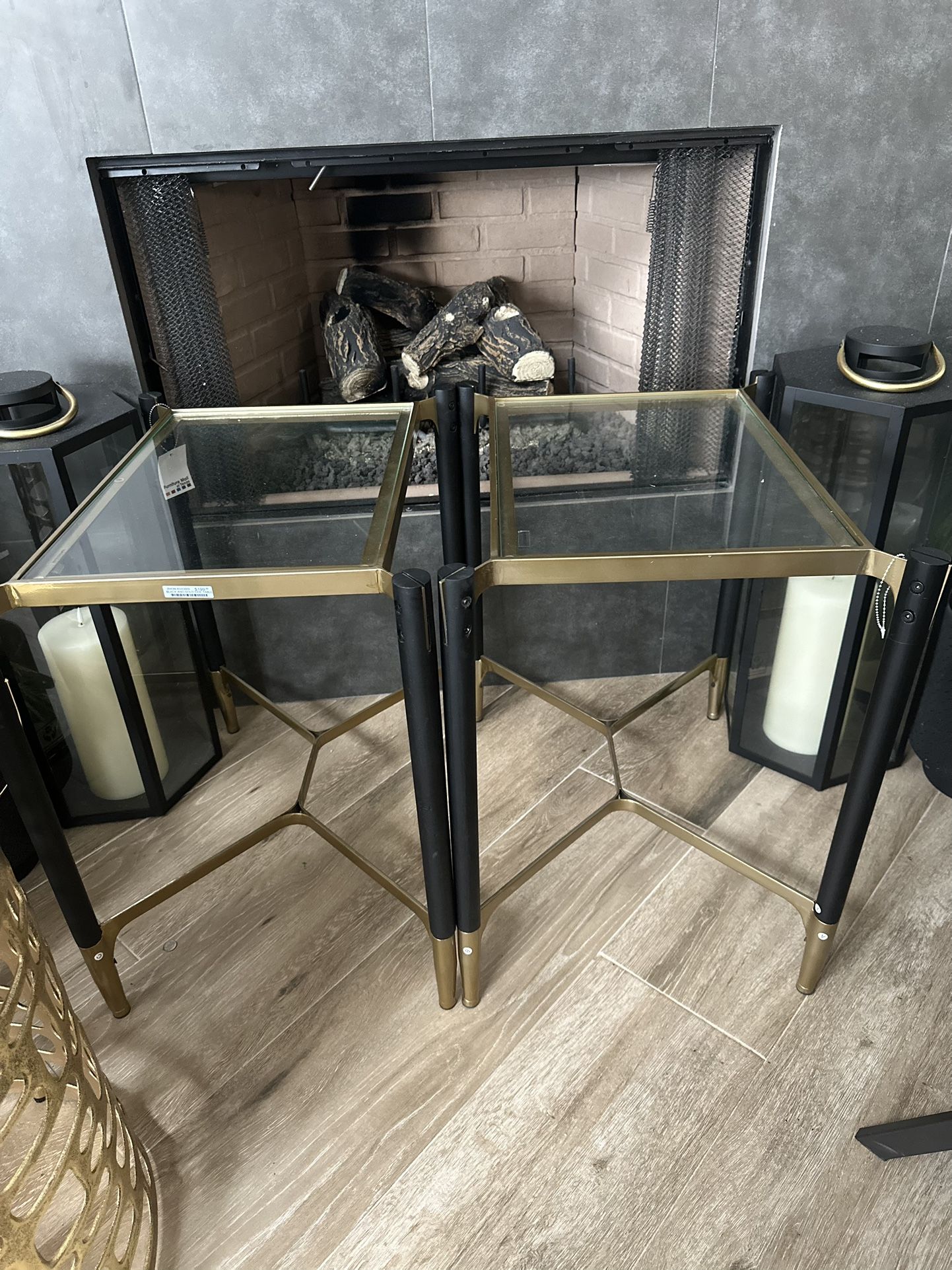 Black And Gold End Tables