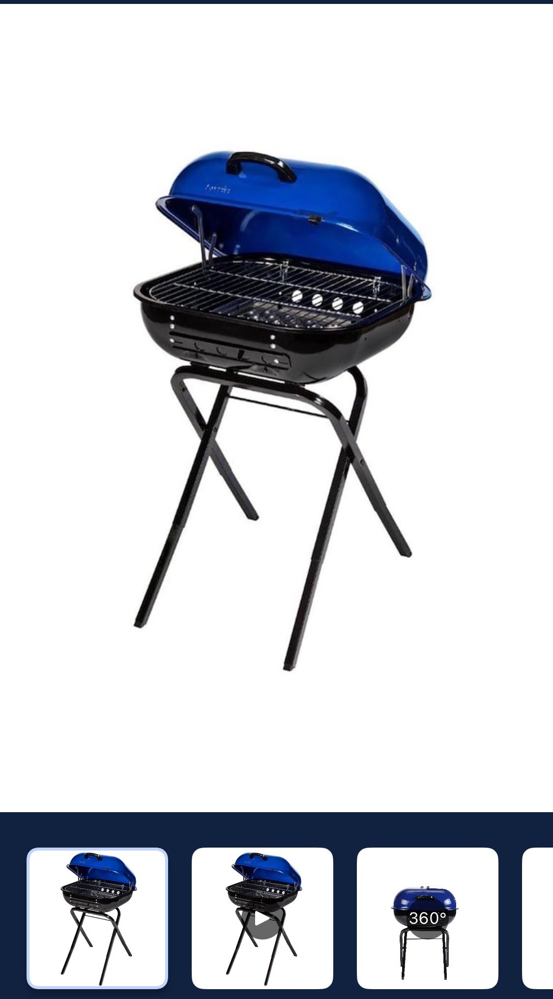 21.25 Inches Ocean Blue Kettle Charcoal Grill