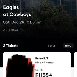 Cowboys Vs Eagles Ring Of Honor Suite (pair) With Pa