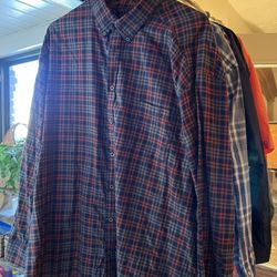 Men’s long sleeve plaid shirt, size 4X