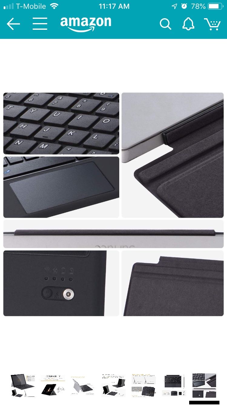 EADOU Microsoft Surface Pro 6 Keyboar Case/Surface Pro 5 (Pro 2017) / Pro 4 / Pro 3 Cover(12.3 in.), Surface Case with Keyboar,