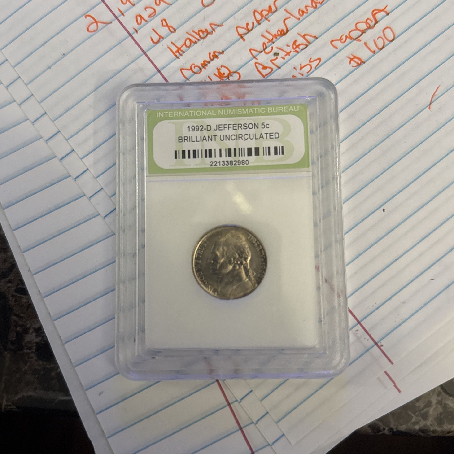 1992-d Nickel
