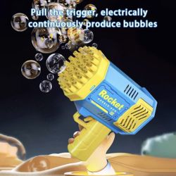 40 Hole Handheld Lighted Bubble Gun Electric Kids Bubble Outdoor Bubble Machine Toys, Batteries and Bubble Water Not Included