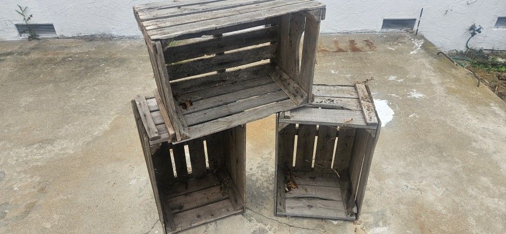 Old Original Farm Wooden Crates 