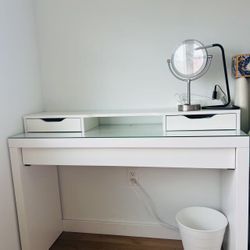IKEA Vanity / Desk with Glass Top and Organizer for Sale