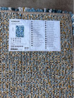Blue shag rug