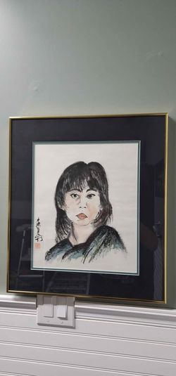 Original 1995 Anacortes Watercolor “Young Woman” by Shirley M. Smith