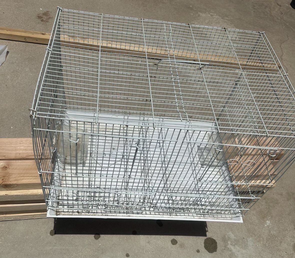 white bird cage 